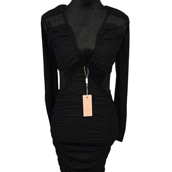 Miss Lola Dresses & Skirts - Miss Lola Women's Club Dress Black Long Sleeve Cut Out Dress Medium NWT